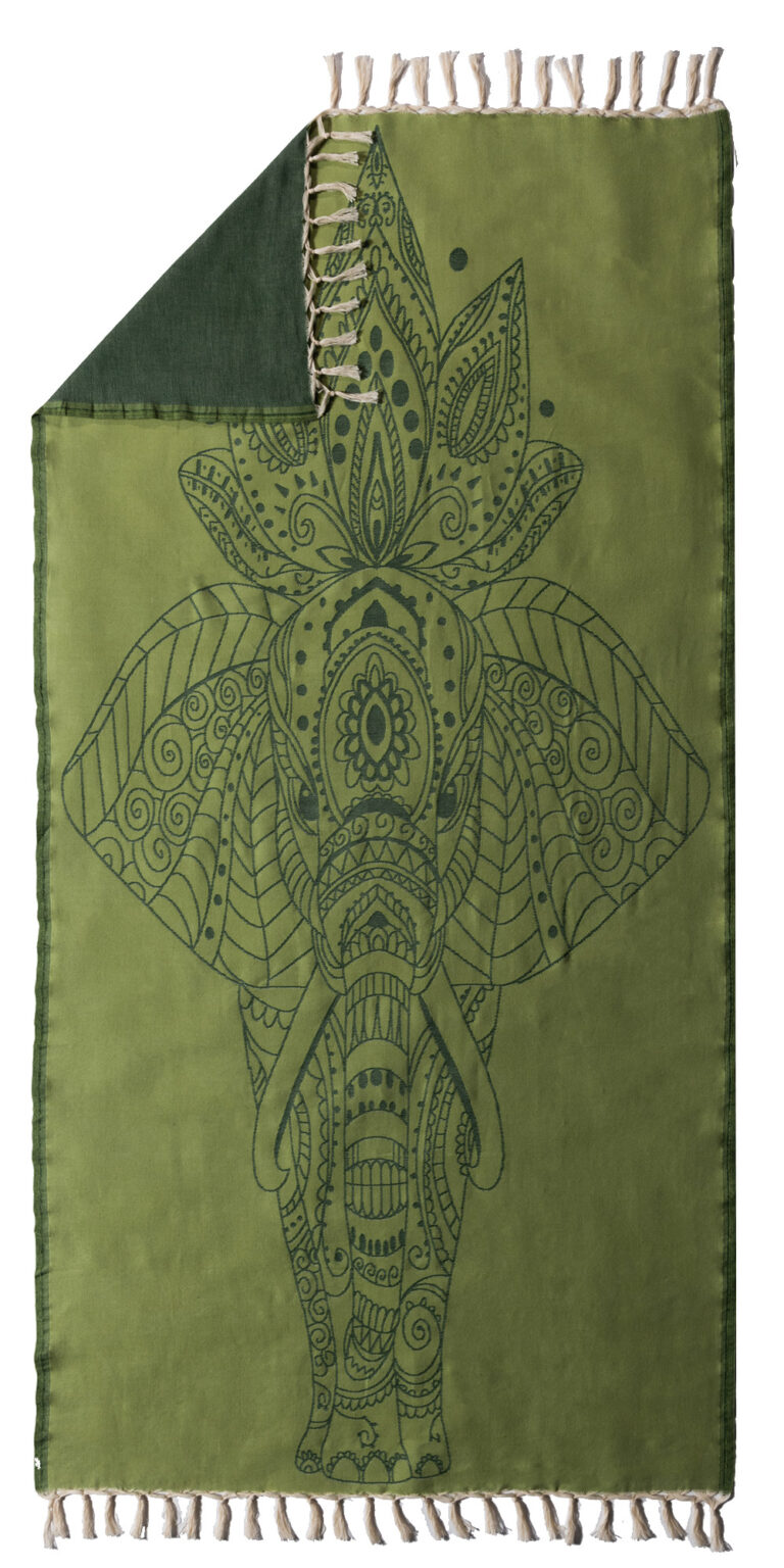 pink manta fouta towel sacred temple dark light green