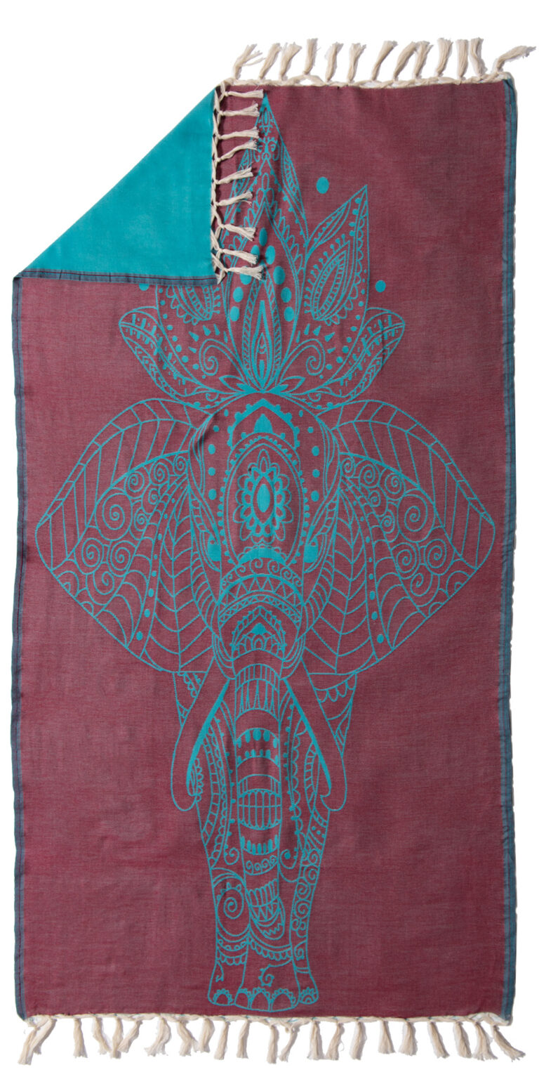 pink manta fouta towel sacred temple turquoise dark red